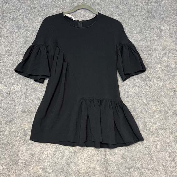 Stella McCartney Black Ruffle Hem Peplum Tunic  Top Size 40 - Picture 6 of 10
